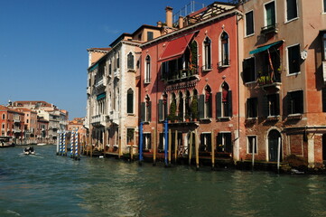 Fototapeta na wymiar Building Ensemble On The Canale Grande Venice Italy On A Wonderful Spring Day With A Clear Blue Sky