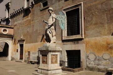 Fototapeta na wymiar Statue In The Historic Centre Of Rome Italy On A Wonderful Spring Day