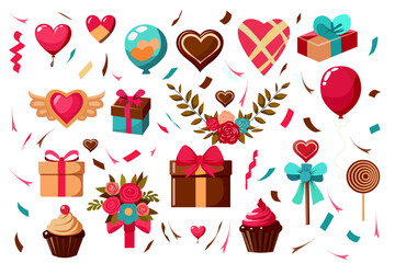 set of birthday party elements