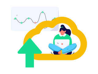 Flat vector illustration of business people operating work scene
