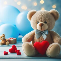 Teddy bear with heart, a good gift for Valentine's day