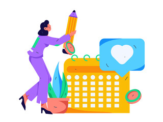 Flat vector illustration of business people operating work scene
