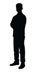 Business man standing full length silhouette illustration