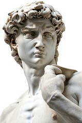 A beautiful stone stoic sculpture, statue of david portraying masculinity and stoicism.