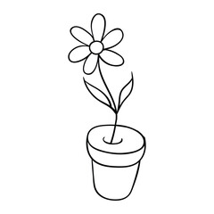 Hand drawing style of flower pot vector. It is suitable for plant or flower icon, sign or symbol.