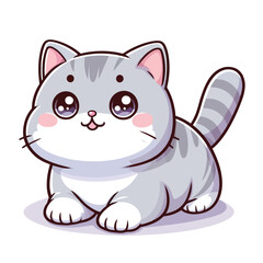 Cute british shorthair cat cartoon