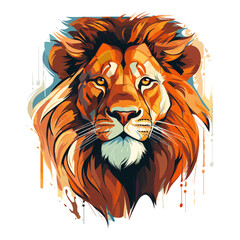 Fototapeta premium Majestic minimalist lion vector illustration.