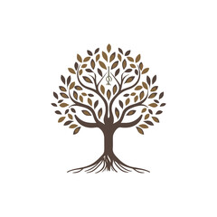 Obraz premium Minimalist tree logo in vector.