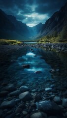 natures beauty reflected in mountain waters generated by ai