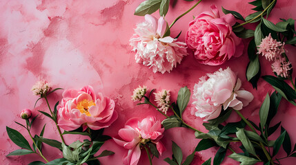 roses on pink background