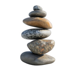 Dynamic balancing rocks isolated on transparent or white background, png
