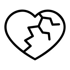 broken heart line icon