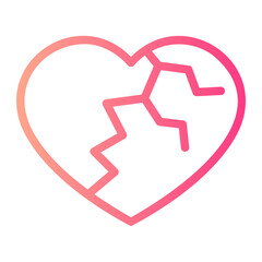 broken heart gradient icon