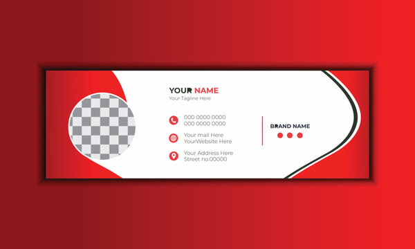  Modern and clean email Signature design. color full web banner design. abstract background  email Signature templet design.