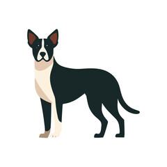 Dog flat design vector illustration.