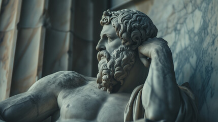 Socrates, the Athenian Philosopher Known for His Dialogues on Ethics, Pioneered the Art of Questioning as a Means to Acquire Wisdom and Virtue - obrazy, fototapety, plakaty