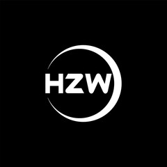 HZW letter logo design with black background in illustrator, cube logo, vector logo, modern alphabet font overlap style. calligraphy designs for logo, Poster, Invitation, etc.