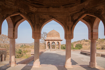 Beautiful architecture of Baz Bahadur Palace, Mandu, Madhya Pradesh, India, Asia.