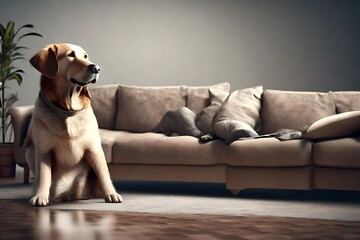Obraz premium dog on couch