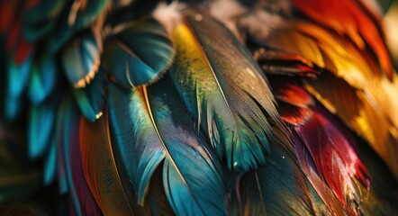 Fototapeta premium exotic feathers in many colors