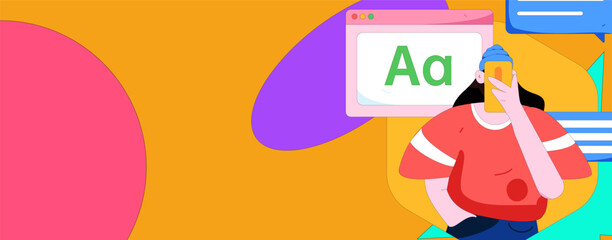 Flat vector illustration of business people operating work scene
