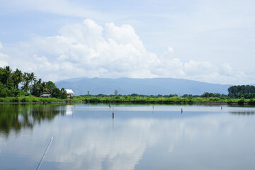 panorama view and blue sky
