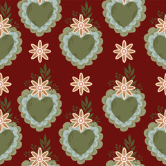 seamless pattern with Doodle  hearts, Valentine Day