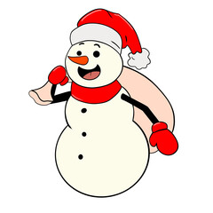 snowman with santa hat