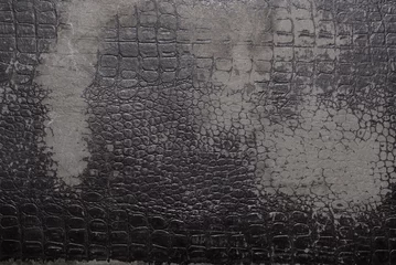 Gordijnen Old ancient leather pattern crocodile surface © mdbildes