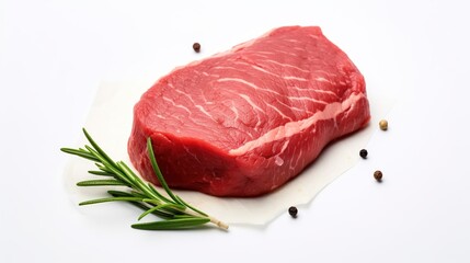 Fillet Steak Beef Meat on White Background. Food, Protein, Ranch, Farm
