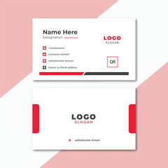 corporate business card design with read color