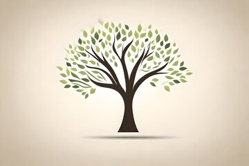 tree with leaves LOGO generated by AI technology
