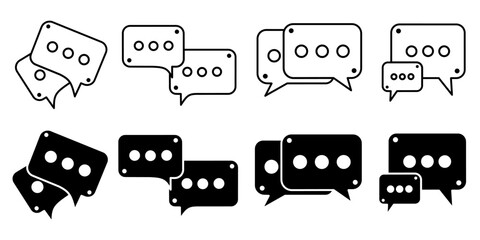 Message bubble. Vector collection of speech bubble icon illustrations. Black icon design.