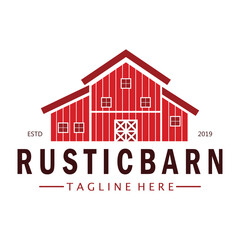 Vintage organic farmhouse or barn,warehouse, rustic barn and animal farmhouse logo design.