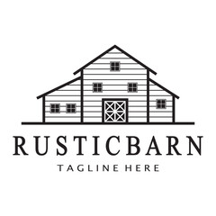 Vintage organic farmhouse or barn,warehouse, rustic barn and animal farmhouse logo design.