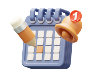 reminder illustration with calendar icon.