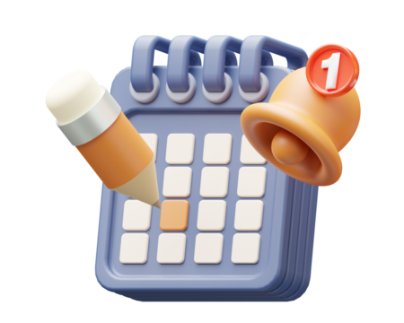 reminder illustration with calendar icon.