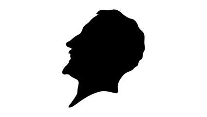 Domenichino, black isolated silhouette