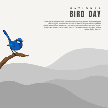 vector graphic of national bird day good for national bird day celebration. flyer design.flat illustration