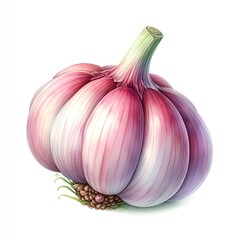 Watercolor garlic for food card decor