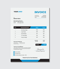 Fototapeta na wymiar Modern Invoice template design.