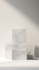Elegant Marble Pedestals for High-End Skincare Product Placement