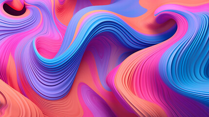 Obraz premium Whimsical Waves, Soft Pop Style Abstract