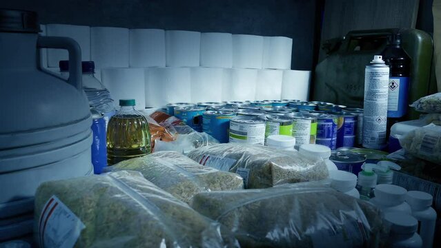 Emergency Supplies For Disaster Dramatic Lighting