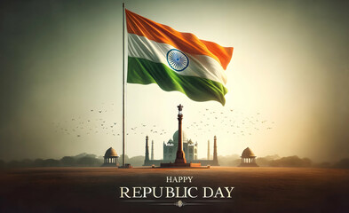 India happy republic day poster  illustraton.