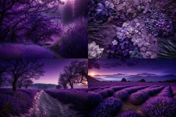 Ethereal lavender and midnight violet creating an enchanting tapestry of twilight hues.