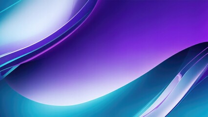 Fototapeta premium Cyan and purple gradient curved lines abstract background