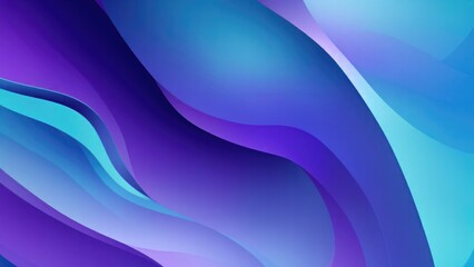 Fototapeta premium Cyan and purple gradient curved lines abstract background
