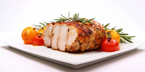 Roasted Boneless Turkey Breast in clean background