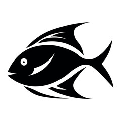 Fish black vector icon on white background